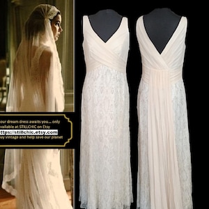 Vintage  Wedding Dress  Silk Dress  Lace Wedding Dress  Boho Wedding Dress  Cream Wedding Dress  Bridal Gown Fairycore Dress  Lace Dress