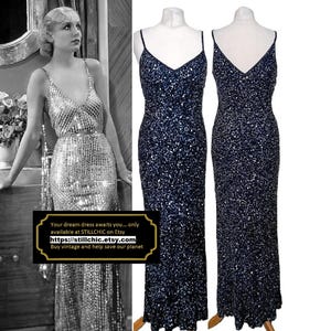 Blue Dress  Beaded Dress  Bias Cut Dress  Sequinned Dress  Prom Dress  Ball Gown  Embellished Dress  Gatsby Dress  Flapper Dress  Silk Dress