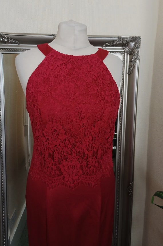 Red Dress  Satin Dress  Lace Dress  Prom Dress  B… - image 3