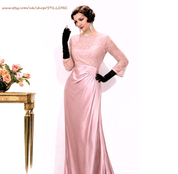 pink art deco dress ROWEN ROSE