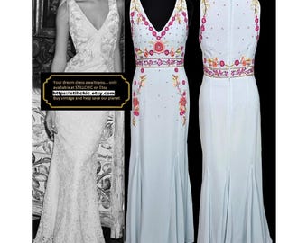 Prom Dress  Embroidered Dress  Artisan Dress  Boho Dress  Blue Dress  Bias Cut Dress  Maxi Dress  Fairycore Dress Mexican Dress  Ball Gown