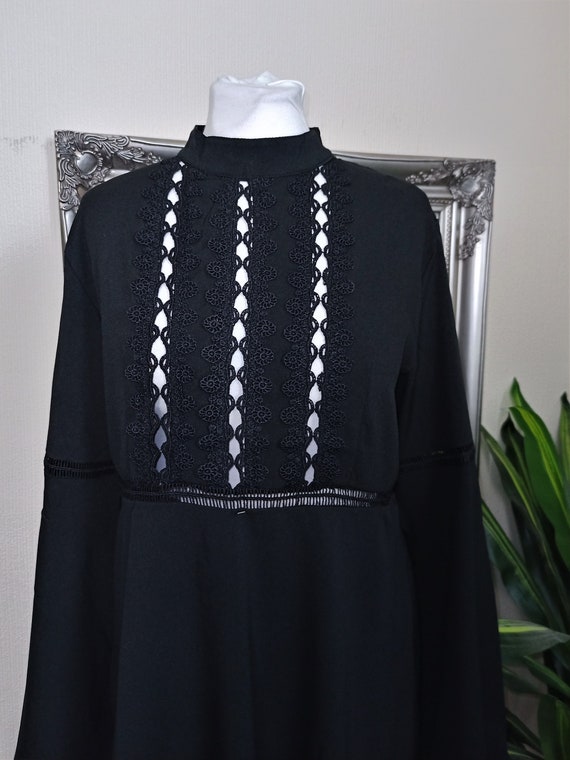 Black Dress  Smock Dress  Tunic Dress  Bell Sleev… - image 3