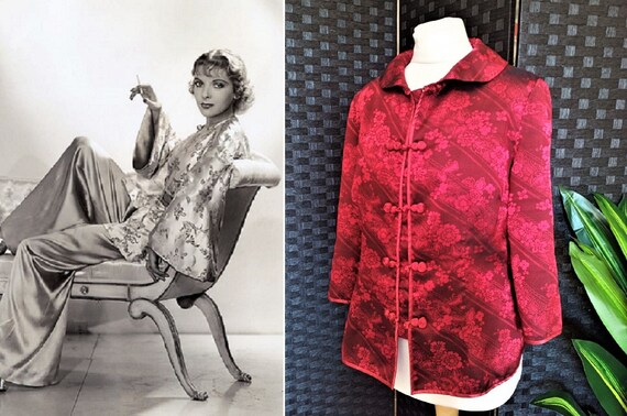 Mandarin Jacket Red Jacket Satin Jacket Embroid