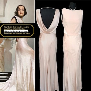 Pink Dress  Satin Dress  Crepe Dress  Bias Cut Dress  Cowl Back Dress  Prom Dress  Cowl Neck Dress  Ball Gown  Evening Dress  1930s Style