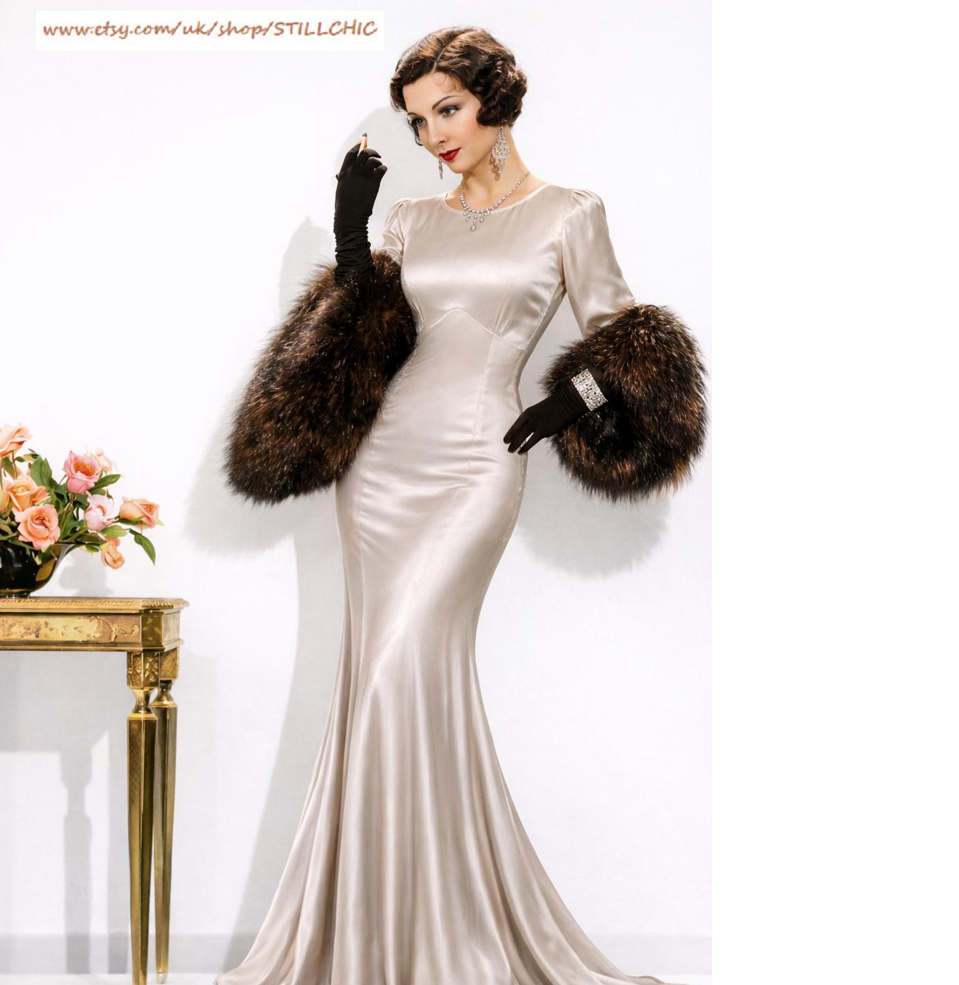 Oyster Satin Dress
