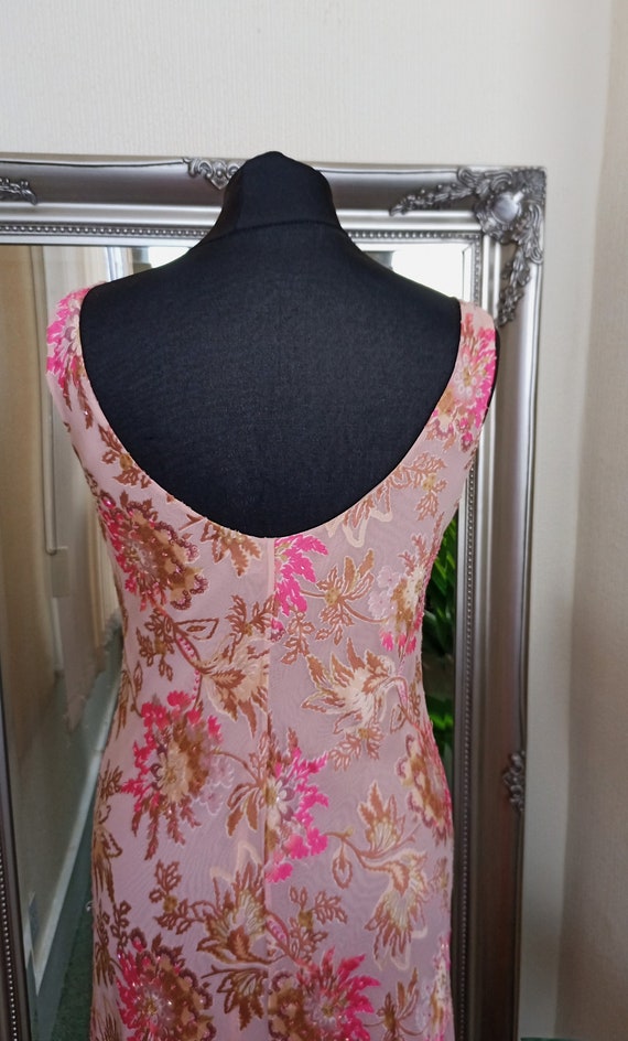 Pink Dress  Cowl Neck Dress  Devore Dress  Bias C… - image 7