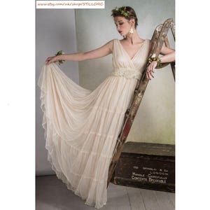 Cream Chiffon Maxi Dresses - Etsy