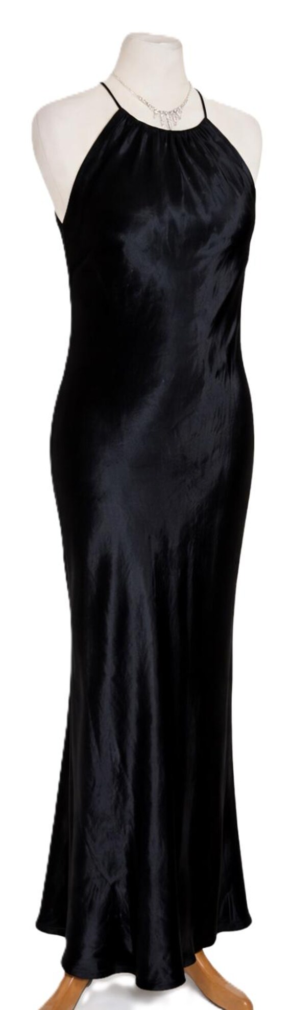 chinese dress ladies Vintage 1940s Bias-Cut Velvet Fur-Trimmed Dress main image 0