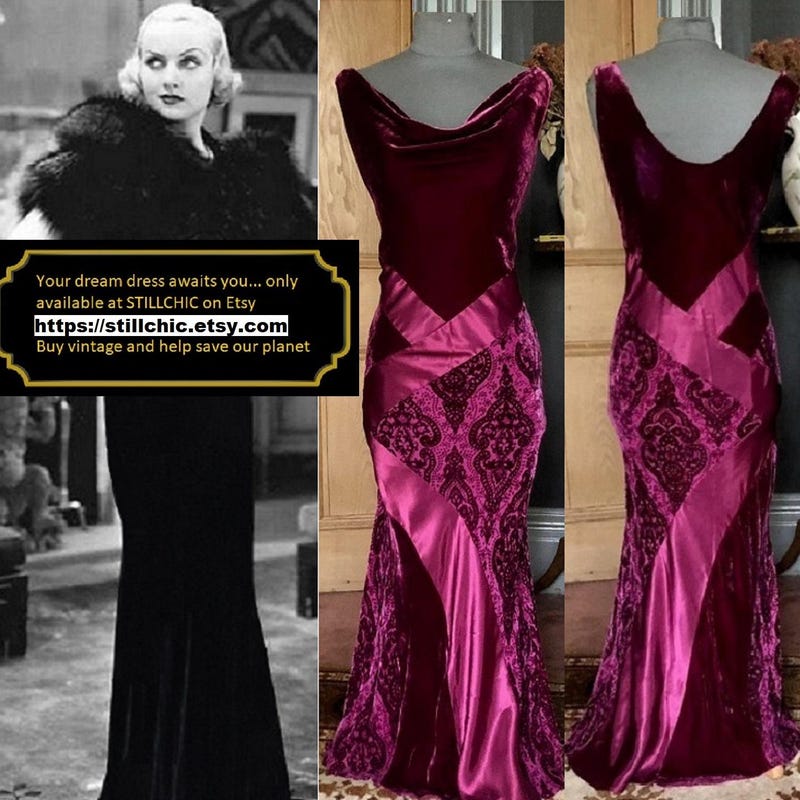 1930s velvet dress