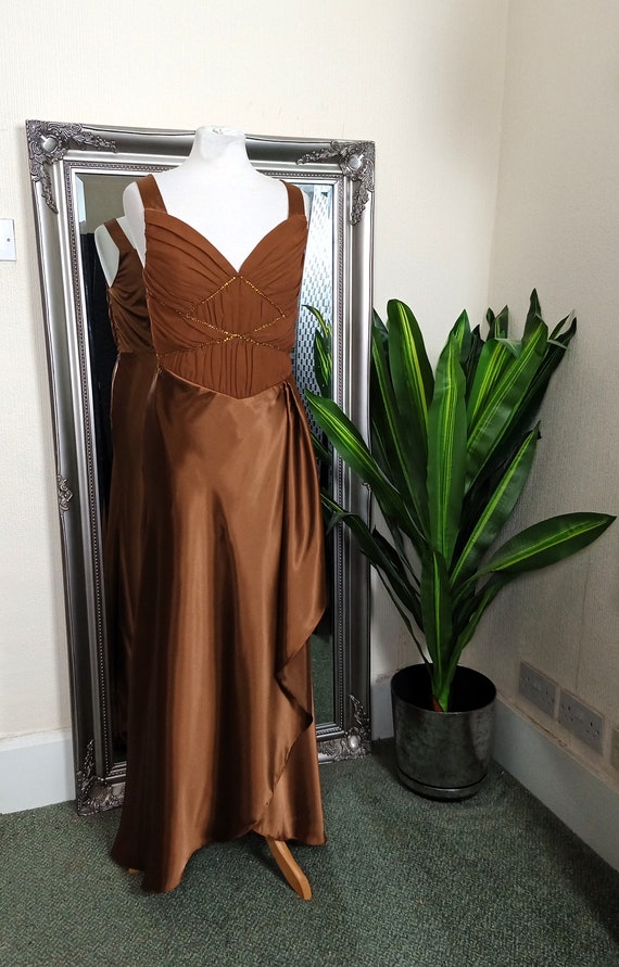 Bronze draped gown