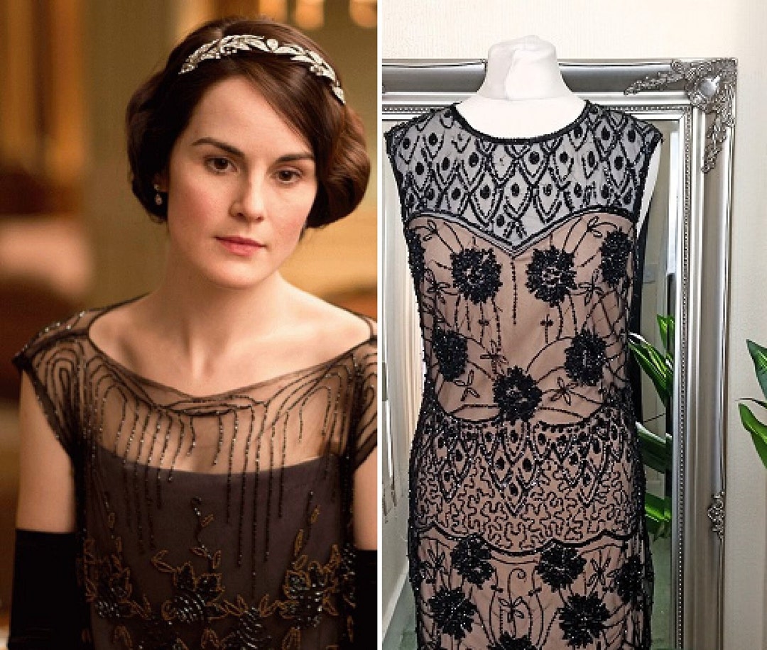 Flapper Dress Gatsby Dress Beaded Dress Sequinned Dress Black Dress