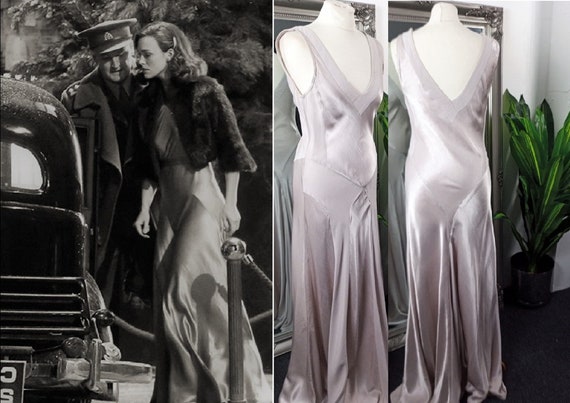 Satin Dress Bias Cut Dress Champagne Satin Dress