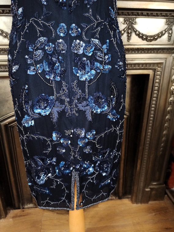 Blue Dress  Beaded Dress  Embellished Dress  Gats… - image 7