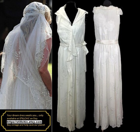 Hochzeitskleid Devore Kleid Ausbrennerkleid Seidenkleid Boho