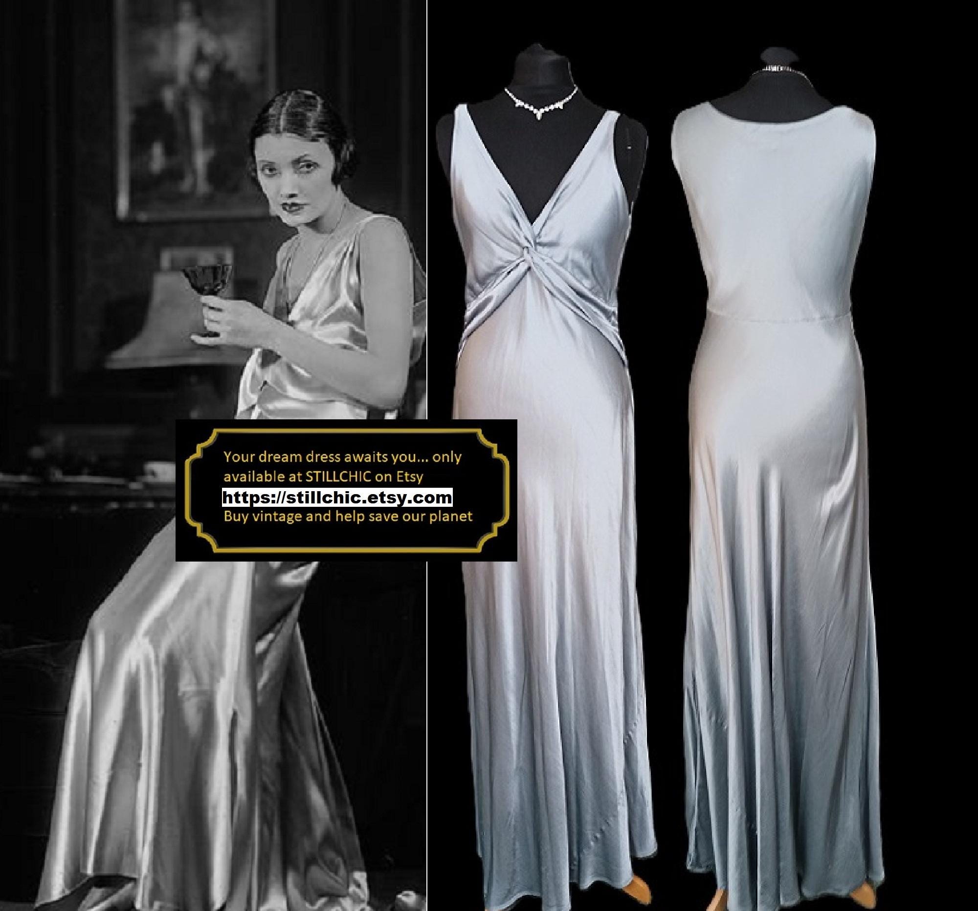 Silver Dress  Satin Dress  Bias Cut Dress  Prom Dress  Ball Gown  Liquid Satin Dress  Silver Satin Dress  Maxi Dress  1930s Style Dress
