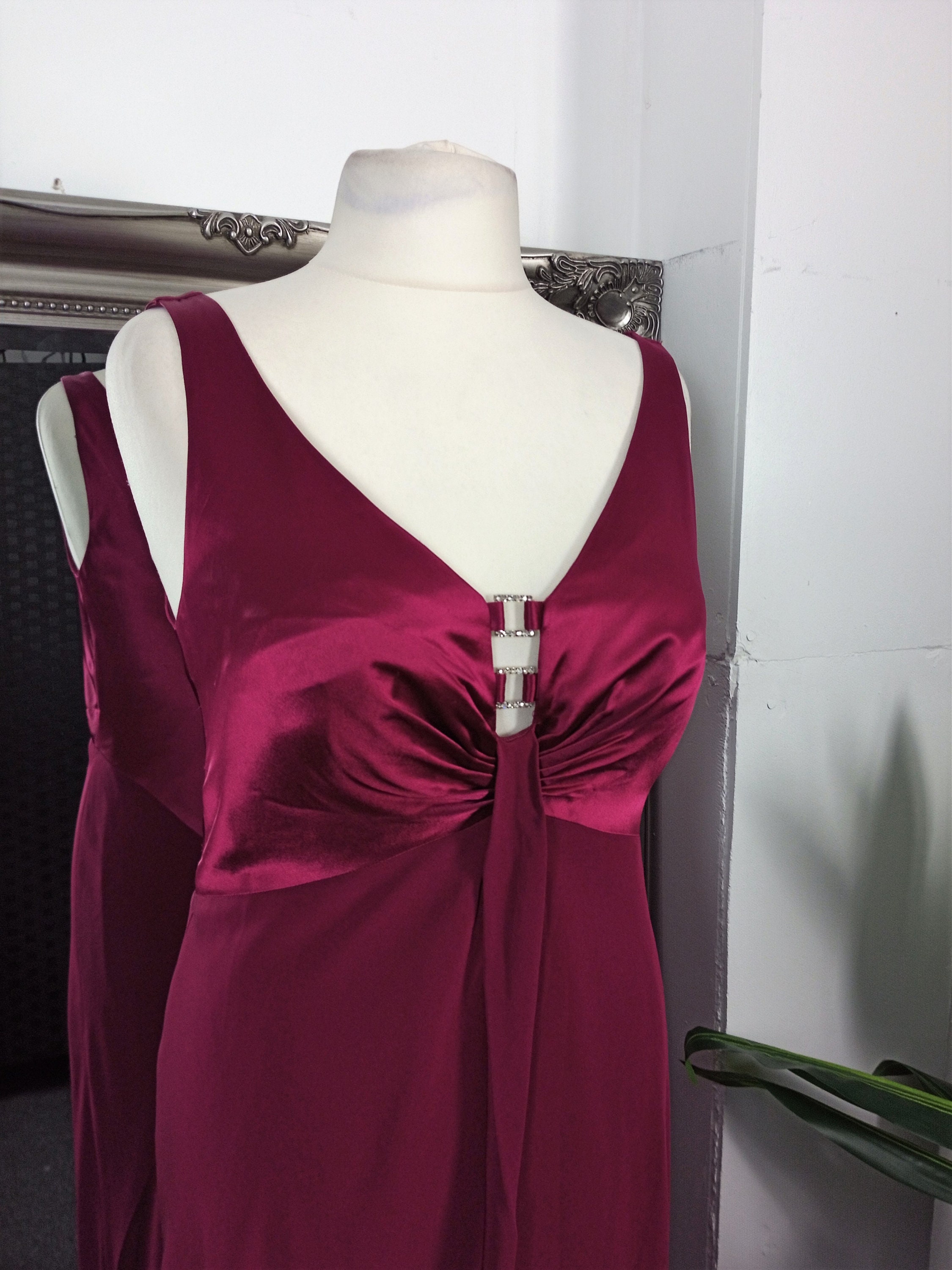 Red Dress Satin Dress Bias Cut Dress Red Satin Dress Prom Etsy