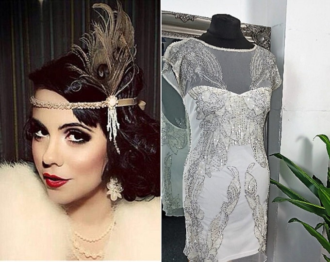 Flapper Dress Beaded Dress Gatsby Dress Sequinned Dress Downton Abbey