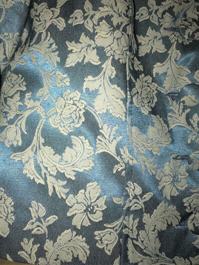 Silk Jacket Downton Abbey Jacket 1920s Style Jacket Silk Blend Jacket Cropped Jacket Blue Jacket Floral Jacket Short Jacket