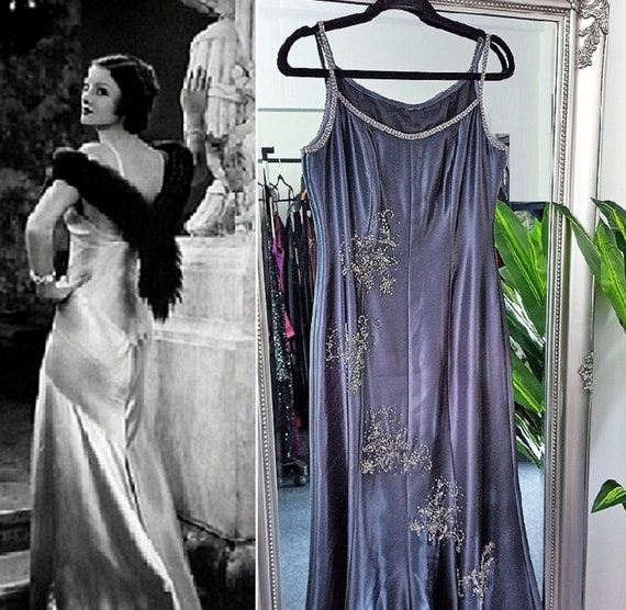 Silver Dress Satin Dress Beaded Dress Embellish
