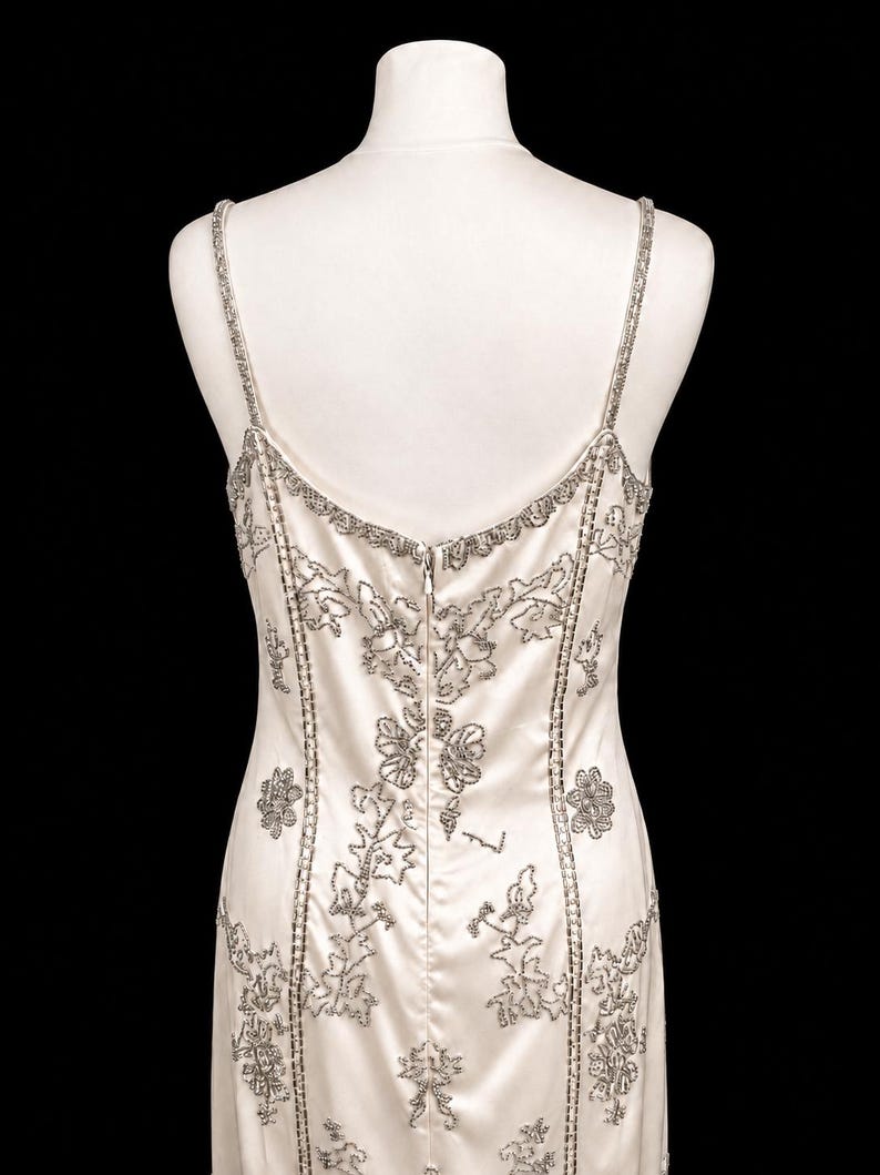 Vintage Cache Beaded Wedding Dress: Bridal Gown Art Deco Flapper Gatsby Downton Abbey Fairycore image 4