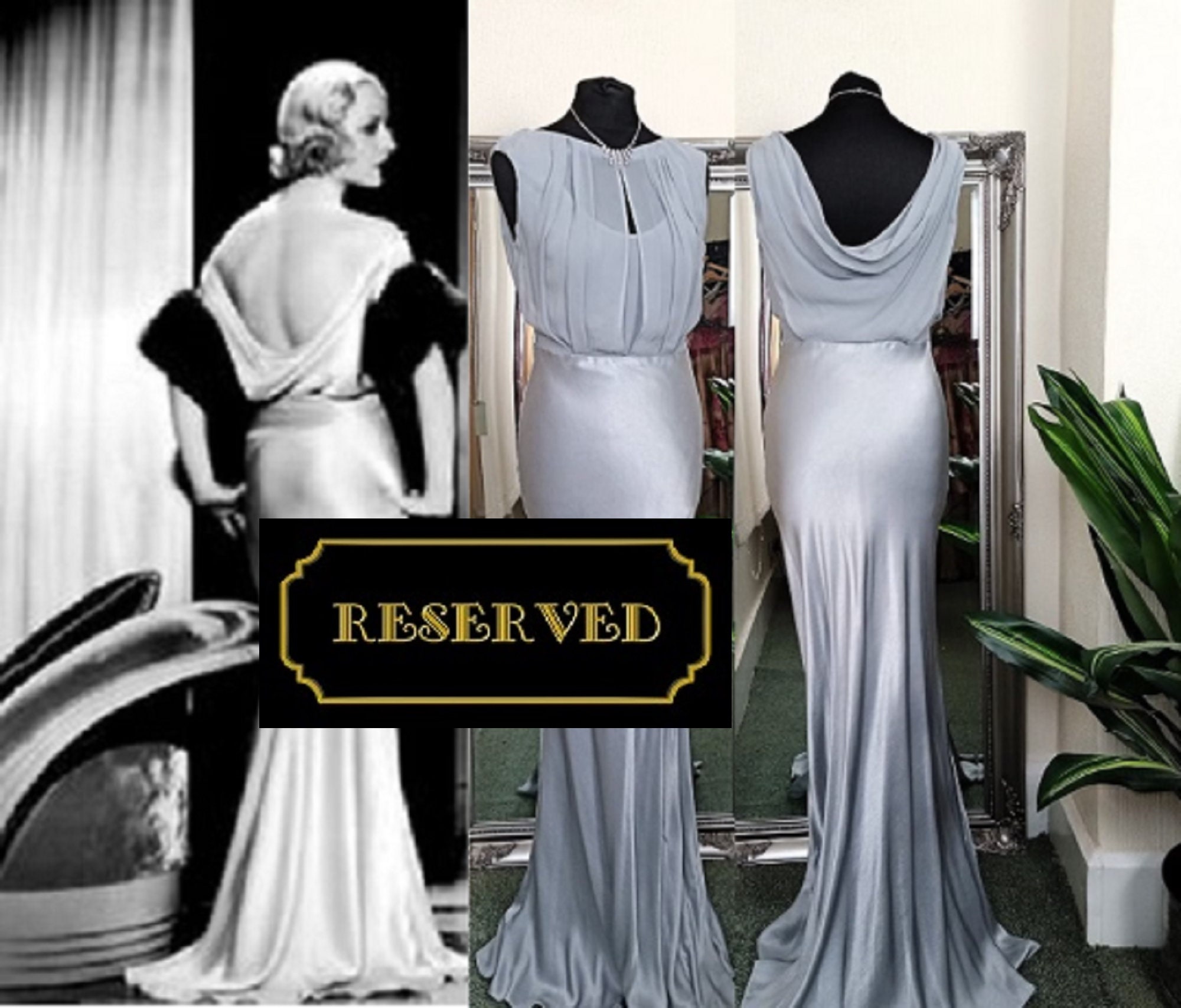Silver V-neck Satin Bridesmaid Dress Midi Long Dress Trends Dress
