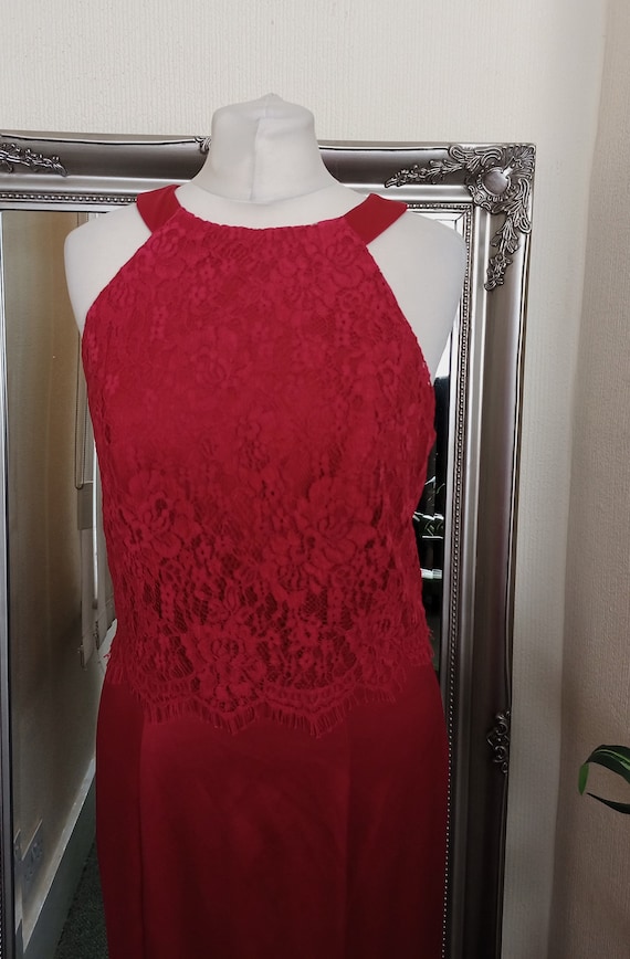 Red Dress  Satin Dress  Lace Dress  Prom Dress  B… - image 5