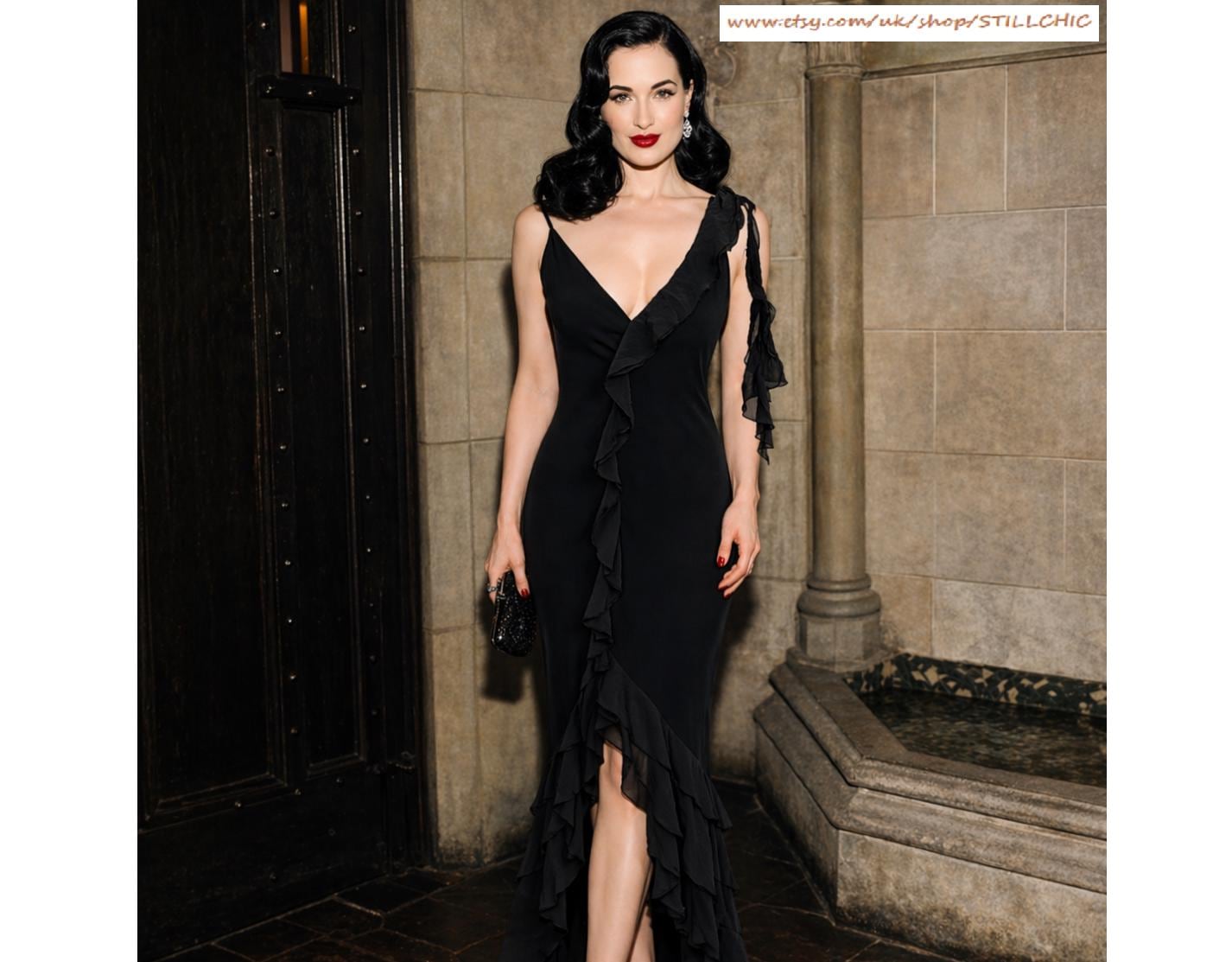 Black Vintage Dress - Etsy UK