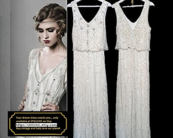 Wedding Dress  Prom Dress  Gatsby Wedding Dress  Beaded Wedding Dress  Flapper Dress  Embellished Dress  Bridal Gown  Art Deco Dress