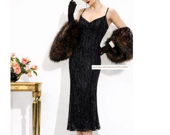 RESERVED For Gon - Not For Sale - Please Do Not Buy  Vintage Devore Velvet Bias Cut Slip Dress: Black Burnout Whimsigoth Dress