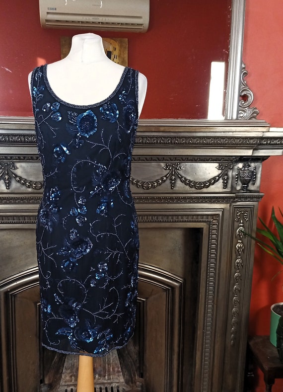 Blue Dress  Beaded Dress  Embellished Dress  Gats… - image 4