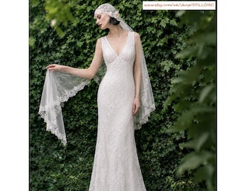 Vintage Lace Wedding Dress: Elfenbein Boho Rustikales Brautkleid Strand Elopement