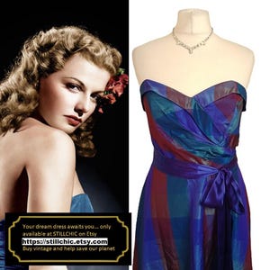 Purple Dress  Taffeta Dress   Checked Dress  Plaid Dress  Taffeta Ball Gown  Strapless Dress  Cocktail Dress  Evening Dress  Prom Dress