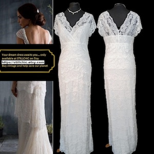 Wedding Dress  Lace Dress  Ivory Wedding Dress  Bridal Gown  Lace Wedding Dress  Vintage Wedding Dress  Beaded Dress  Boho Wedding Dress