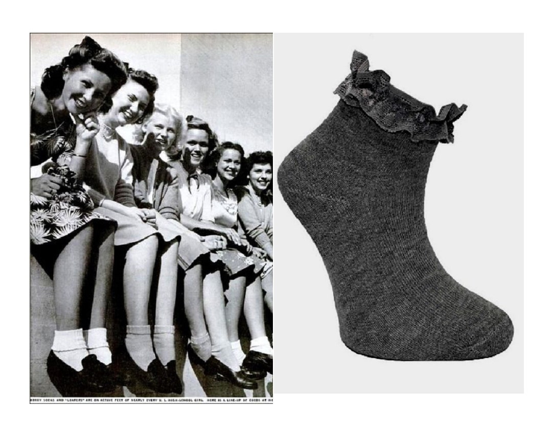 Bobby Socks Women's 50s Vintage Style With Lace Frilly Trim