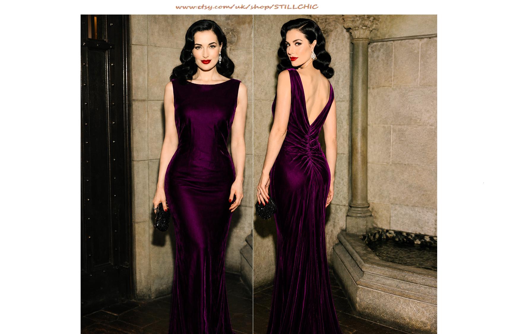 women emerald green prom dress Vintage Purple Prom Dress