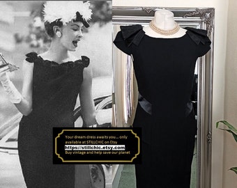 Black Dress  Crepe Dress  Black Wiggle Dress  Peplum Dress  Wiggle Dress  Cocktail Dress  Bodycon Dress  Pin Up Dress  1950s Style Dress