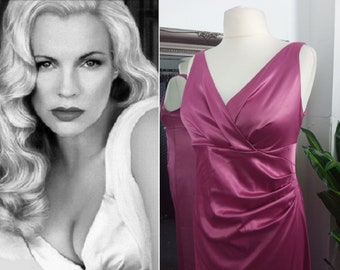 Pink Dress  Satin Dress  Ball Gown  Prom Dress  Cocktail Dress  Evening Dress  Candy Pink Dress  Hot Pink Dress  Old Hollywood Dress  Ruched