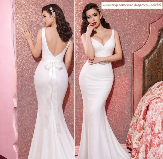 chinese dress ladies Old Money Fitted Mermaid Wedding Dress main image 1