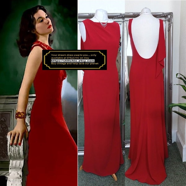 Red Dress  Prom Dress  Crepe Dress  Ball Gown  Evening Dress  Maxi Dress  Floor Length Dress  Old Hollywood Dress  Black Tie Dress  Formal
