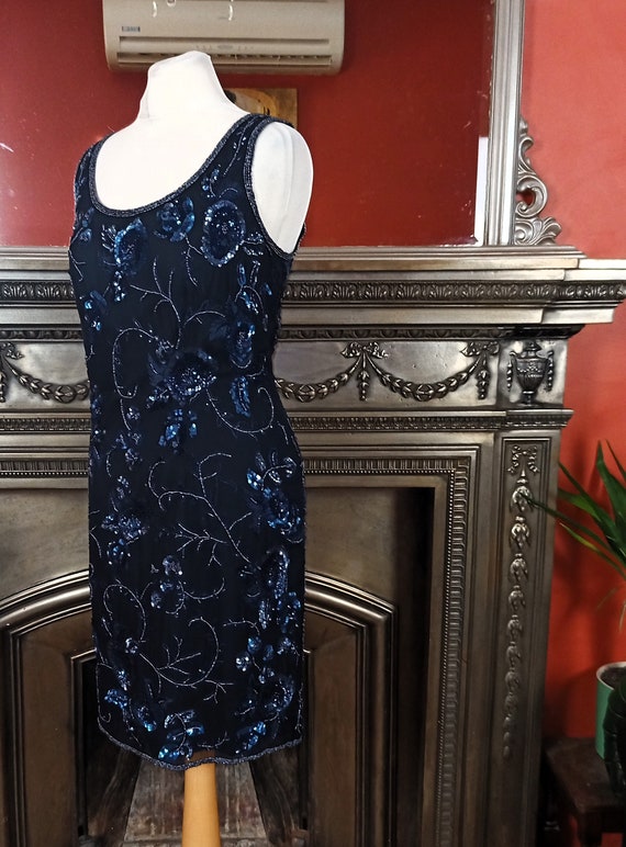 Blue Dress  Beaded Dress  Embellished Dress  Gats… - image 6