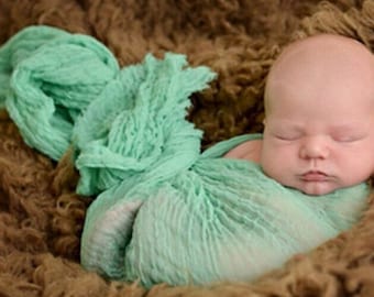 Baby Wrap - Photography - Baby Boy or Baby Girl - Cheesecloth Wrap .