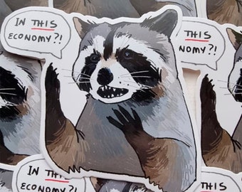 Raccoon In this economy Sticker