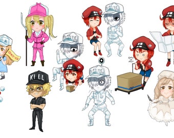 Stickers Cells at Work hataraku Saibo Anime Fanart -  Norway