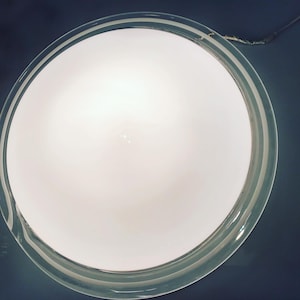 Vintage Murano Glass Flush Mount Chandelier, White Murano Glass Ceiling Light, Design Light, Mid Century Light