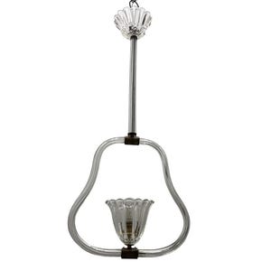 Vintage Art Deco Barovier & Toso Murano Glass Chandelier, Italian Pendant Light, Murano Glass Light Fixture, Wiring Compatible USA