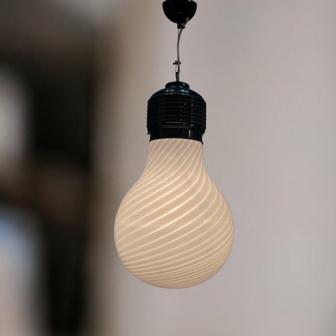 Vintage Murano Light Fixture, Murano Glass Lightbulb Pendant Light