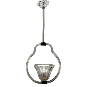 Art Deco Murano Glass Chandelier, 1940s Barovier & Toso Vintage Italian Pendant Light Fixture