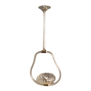 Vintage Murano Chandelier, ArtDeco Barovier & Toso Crystal Chandelier, Italian Pendant Light, Lamp