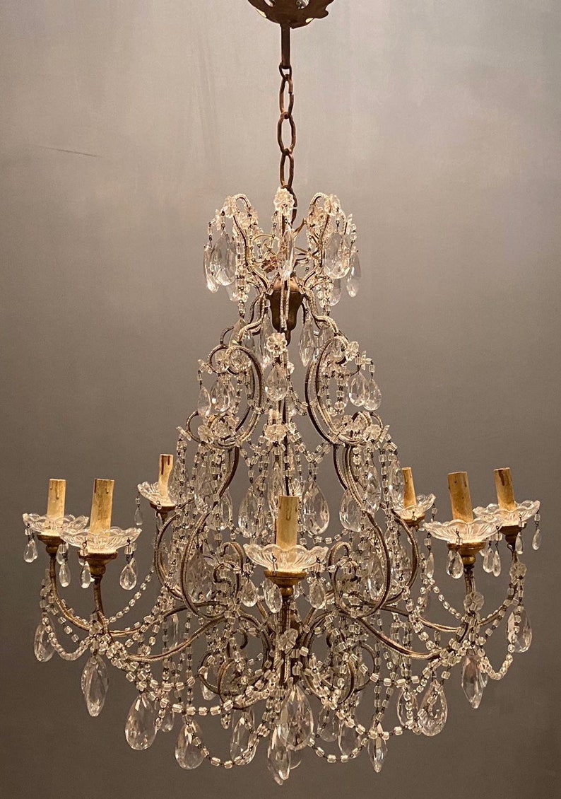 Murano Glass Chandelier, Vintage Crystal Macaroni Beaded Chandelier, Murano Pendant Light, Wiring Comp USA, Free Shipping USA | Etsy Murano Glass Chandelier, Vintage Crystal Macaroni Beaded Chandelier, Murano Pendant Light, Wiring Comp USA, Free Shipping USA | Etsy