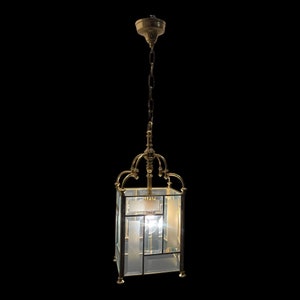 Vintage italienische Messing & geschliffene Glas Pendelleuchte: LED Leuchte